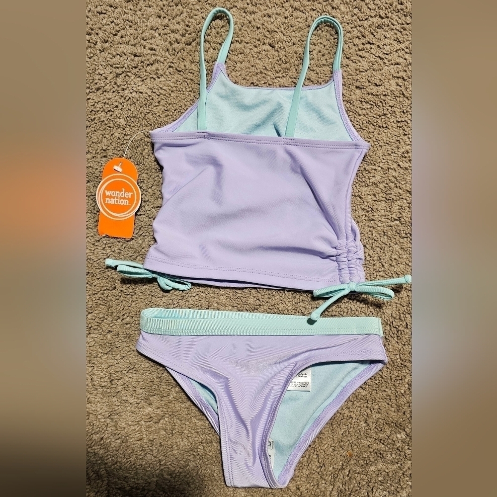 Girl's Wonder Nation Multi-color Tankini 2-Piece Size XS (4-5) Bathing Suit - Picture 3 of 4